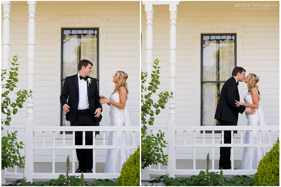 the bride and groom share a precious first look at the historic barr mansion