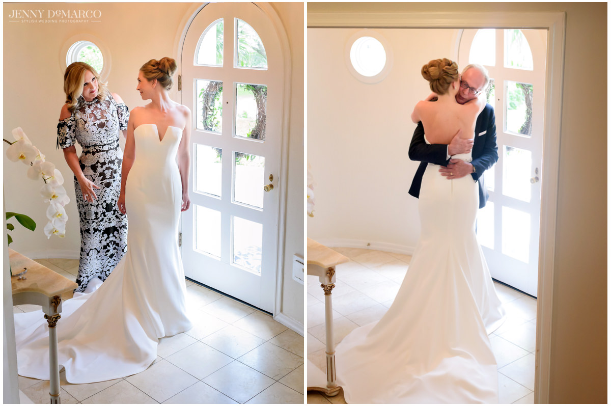 Bride presents herself to her mother and father.